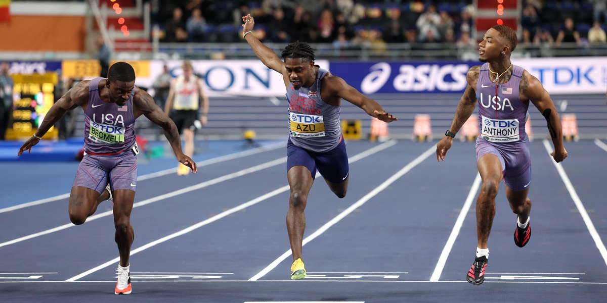 NAILBITINGLY CLOSE FOURTH PLACE FOR AZU IN THE 60M ON DAY ONE OF WORLD INDOOR CHAMPS
